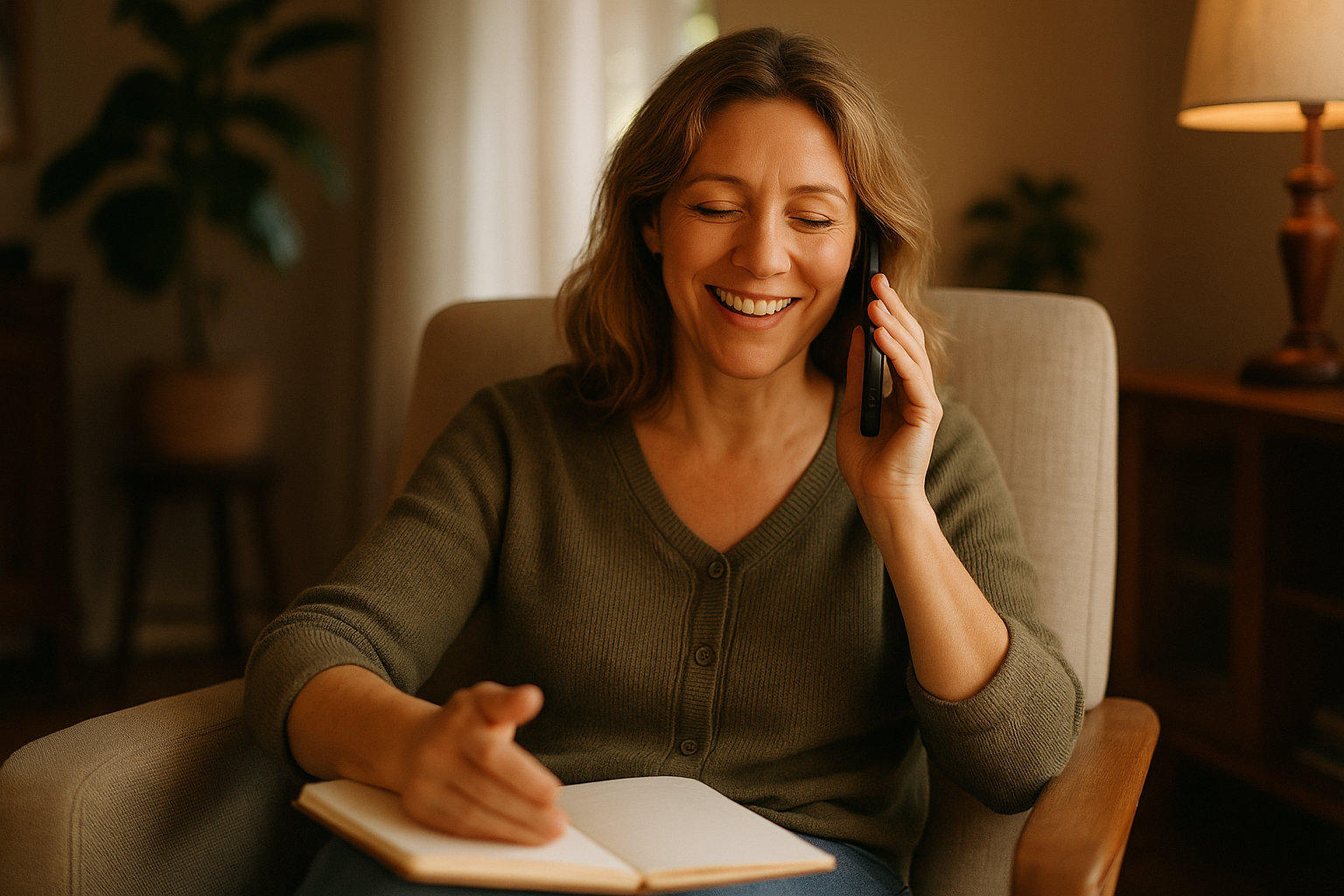 Family member having a reassuring call with ByHearth